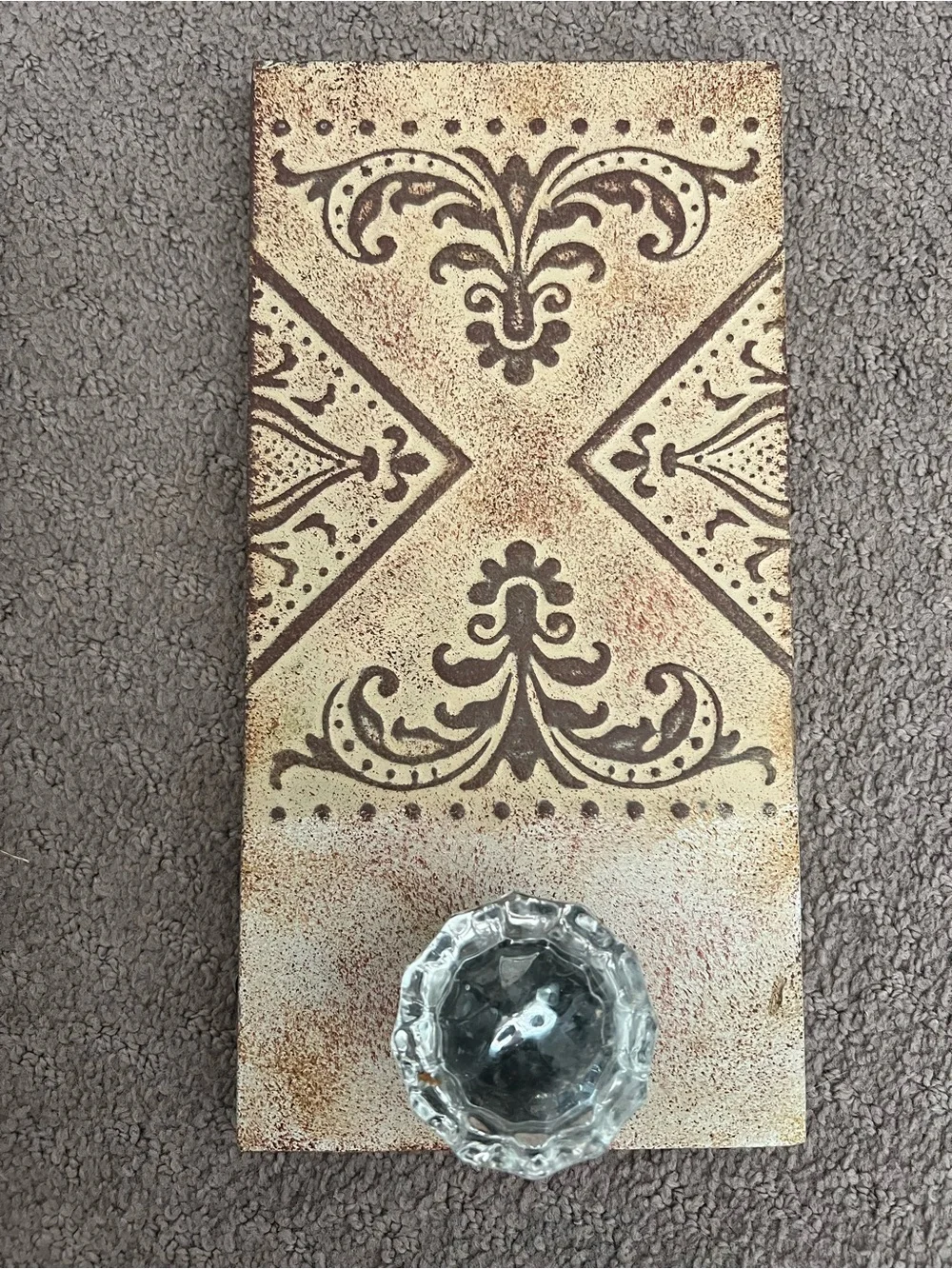 Metal wall hooks with glass like door knob handle
